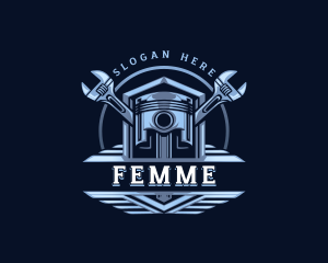 Piston Engine Wrench logo design