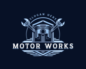 Motor - Piston Engine Wrench logo design
