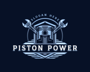 Piston - Piston Engine Wrench logo design