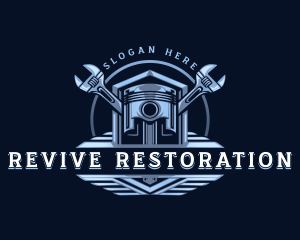 Restoration - Piston Engine Wrench logo design