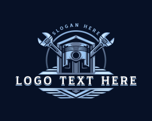 Emblem - Piston Engine Wrench logo design