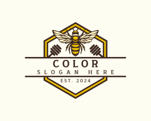 Beehive - Hexagon Honeybee Farm logo design