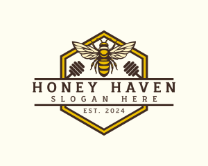 Hexagon Honeybee Farm logo design