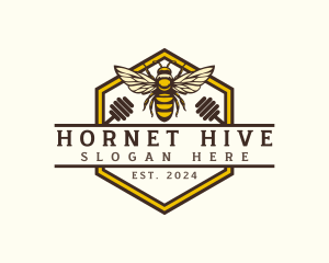 Hexagon Honeybee Farm logo design