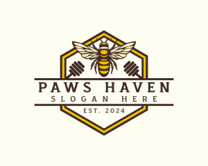 Hexagon Honeybee Farm logo design