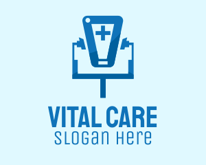 Mobile Medical Stethoscope logo design