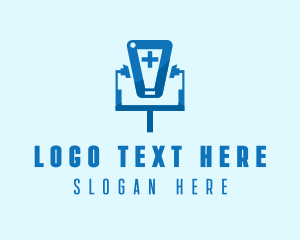 Hospital - Mobile Medical Stethoscope logo design