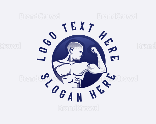 Muscular Fitness Bodybuilder Logo