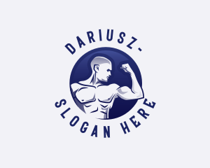 Muscular Fitness Bodybuilder Logo