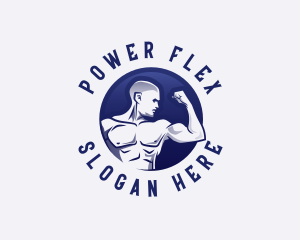 Muscular - Muscular Fitness Bodybuilder logo design