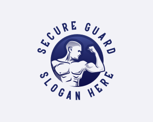 Muscular Fitness Bodybuilder logo design