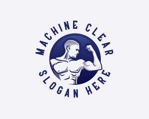 Muscular Fitness Bodybuilder logo design