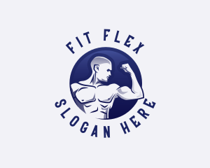 Fitness - Muscular Fitness Bodybuilder logo design