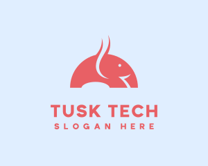 Tusk - Wild Elephant Safari logo design