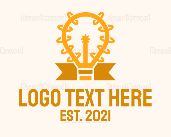 Golden Light Bulb Logo