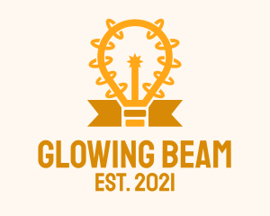 Golden Light Bulb logo design