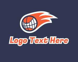 Basketball Shop - Fiery Basketball Teeth logo design