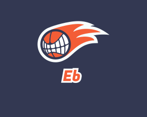 Ball - Fiery Basketball Teeth logo design