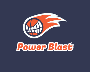 Blast - Fiery Basketball Teeth logo design