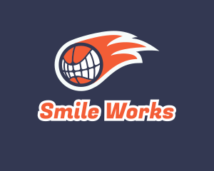 Teeth - Fiery Basketball Teeth logo design