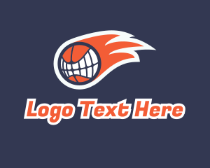Blast - Fiery Basketball Teeth logo design