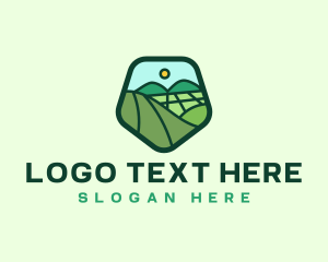 Rural - Pentagon Farm Mountain logo design