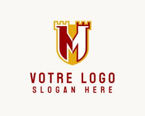 Structure - Castle Shield Letter M logo design