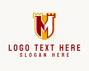 Stone - Castle Shield Letter M logo design