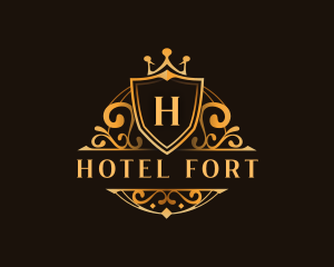 Crown Shield Hotel logo design