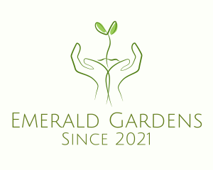 Garden Hand Sprout logo design