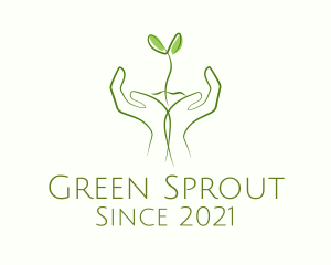 Garden Hand Sprout logo design