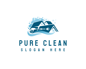 Pressure Washer House Cleaning logo design