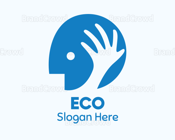 Blue Head Hand Logo