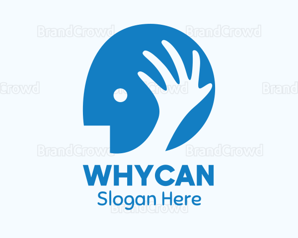 Blue Head Hand Logo