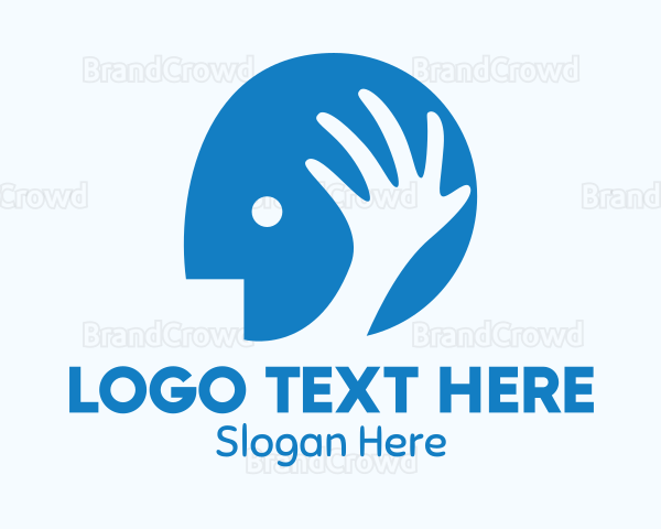 Blue Head Hand Logo