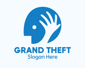 Head - Blue Head Hand logo design