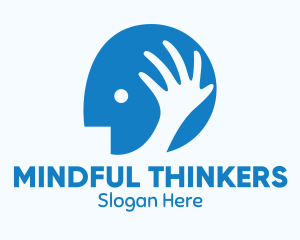 Philosophy - Blue Head Hand logo design