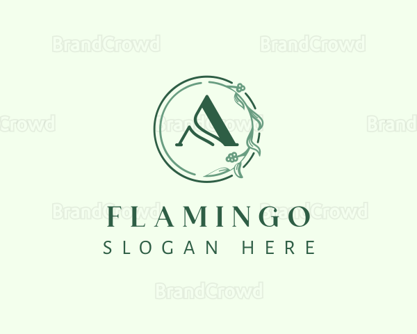 Floral Stem Letter A Logo