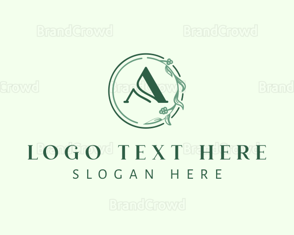 Floral Stem Letter A Logo