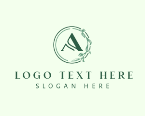 Etsy - Floral Stem Letter A logo design