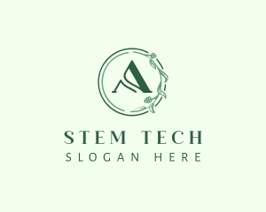 Stem - Floral Stem Letter A logo design