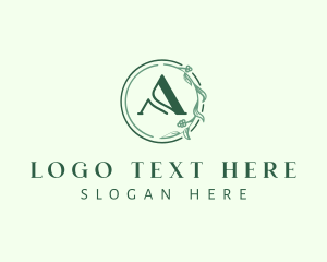 Flower Shop - Floral Stem Letter A logo design
