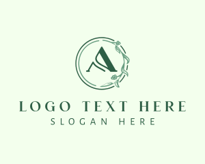 Floral Stem Letter A Logo