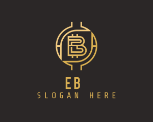 Golden Crypto Letter B Logo