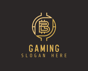 Bitcoin - Golden Crypto Letter B logo design