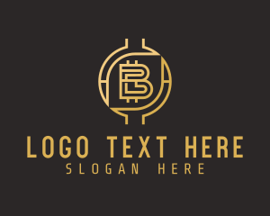 Black And Gold - Golden Crypto Letter B logo design