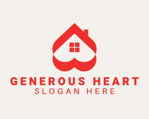 Red Heart Roof logo design