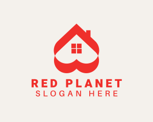 Red Heart Roof logo design