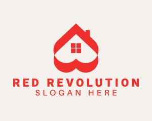 Red Heart Roof logo design