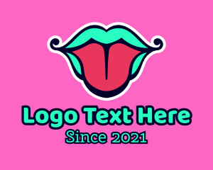 Fashionista - Multicolor Tongue Lips logo design